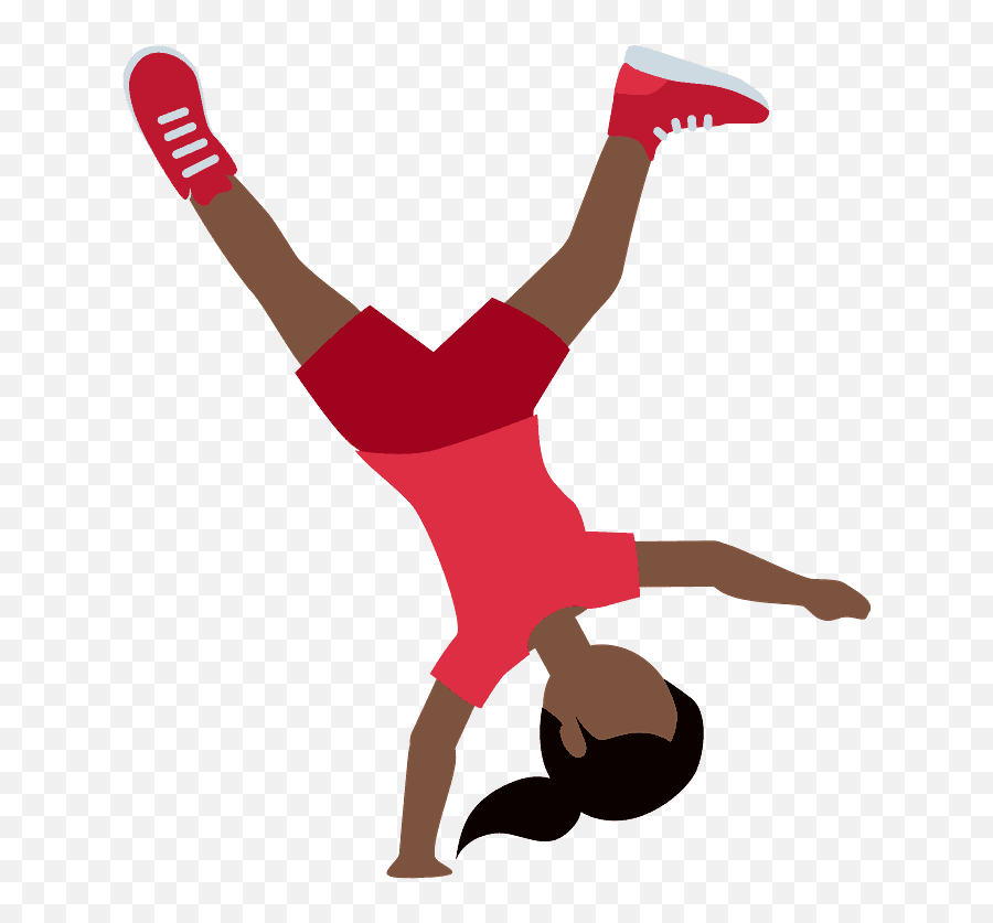 Woman Cartwheeling Emoji Clipart - Woman Cartwheel Emoji Transparent,Kick Emoji