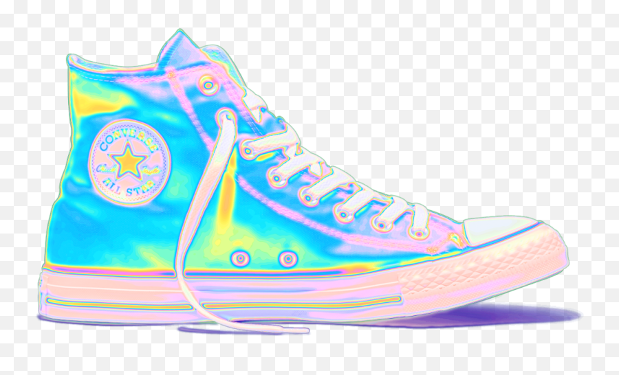 Holo Holographic Sneaker Shoe Converse - Converse Holographic Shoes Emoji,Sneaker Emoji