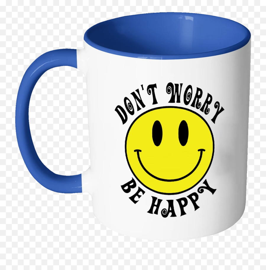 Retro Dont Worry Be Happy Smiley Face - Mug Emoji,Worry Emoticon