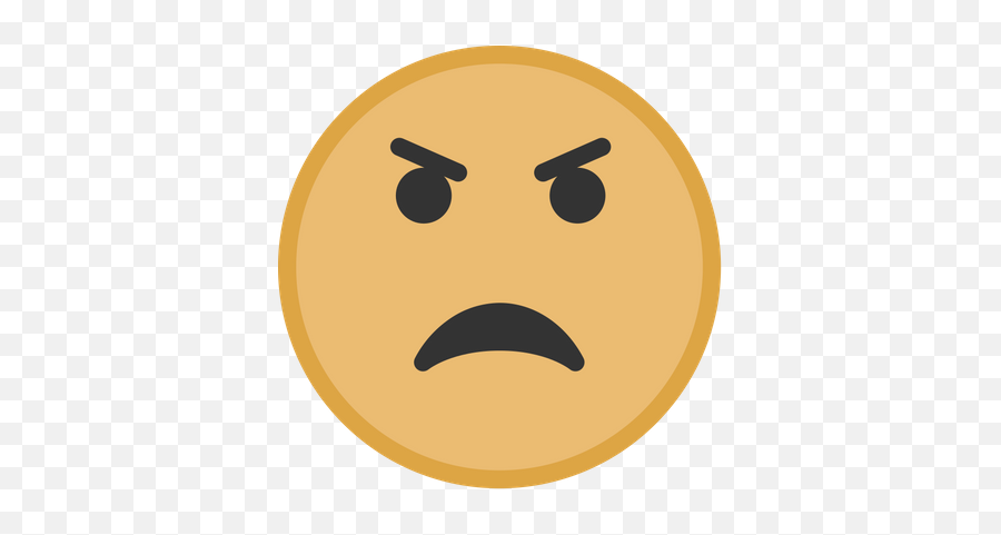 Yellow Angry Face Graphic - Smiley Emoji,Angry Face Emoji Facebook