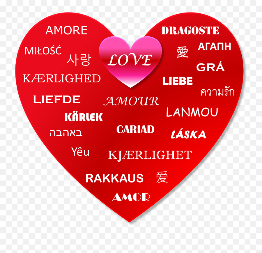 Valentine Heart Love Many Languages - Heart Emoji,Japanese Kiss Emoji