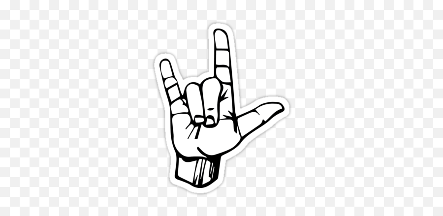 Laptop Stickers - Rock Hand Sign Png Emoji,Asl I Love You Emoji