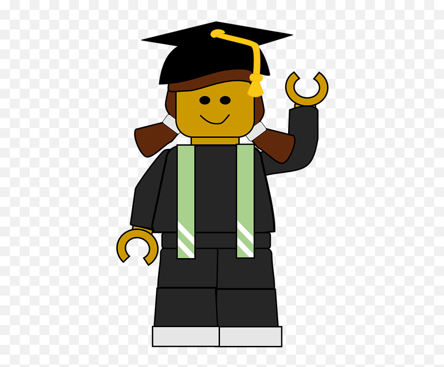 Girl Hispanic Graduate Green And - Graduation Cap Clip Art Emoji,Cap And Gown Emoji