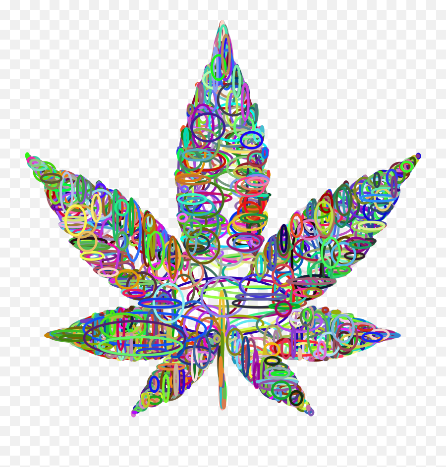 Marijuana Ellipses Wireframe Prismatic - Silhouette Cannabis Leaf Clipart Emoji,Smoke Weed Emoji