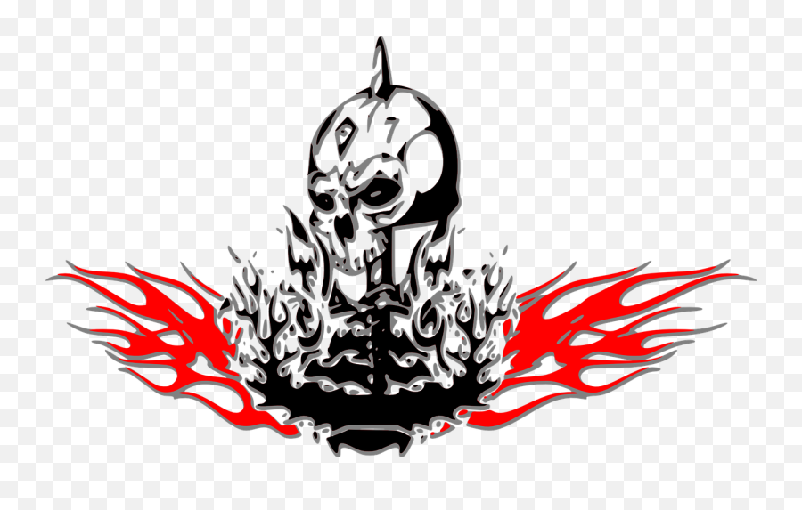 Skulls Fire Skull Skeleton Free Vector - Logo Tengkoral Png Emoji,Totem Pole Emoji
