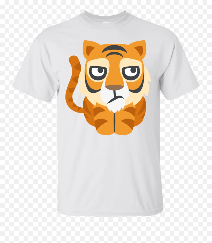 Bored Tiger Emoji T - Shirt Cartoon Tiger Head,Bored Emoji