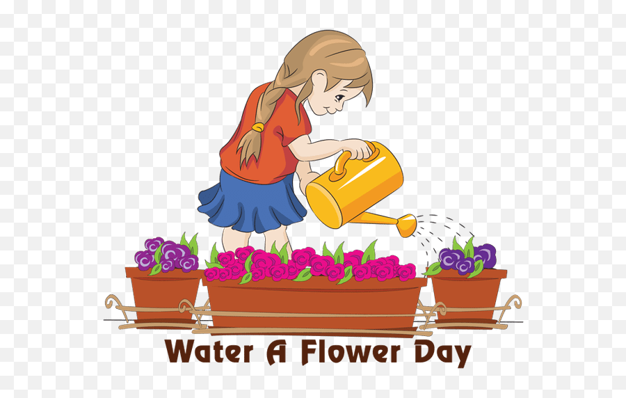 National Water A Flower Day - Water The Plants Clipart Emoji,Car Grandma Flower Emoji