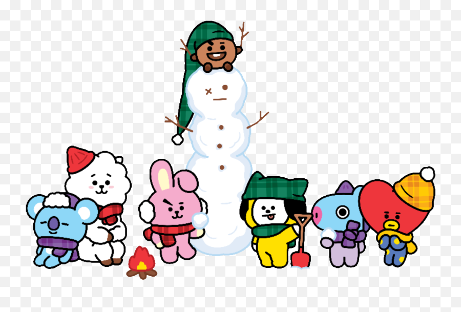 Bt21 Tata Chimmy Cooky Shooky Mang Koya Rj Snowman Wint - Line Friends Bt21 Senayan City Emoji,Bt21 Emoji