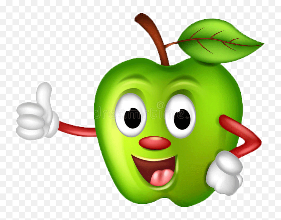 Clipart Apple Thumbs Up Transparent Png - Funny Fruit Clip Art Emoji,Apple Thumbs Up Emoji
