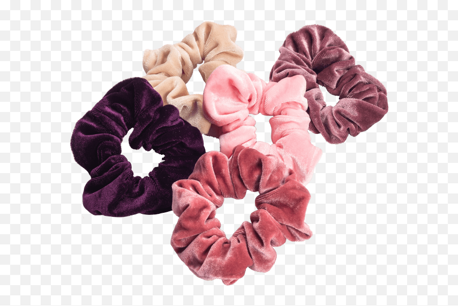 5 - Pack Zoe Ayla Velvet Scrunchies Transparent Pile Of Scrunchies Emoji,Car Old Lady Flower Emoji