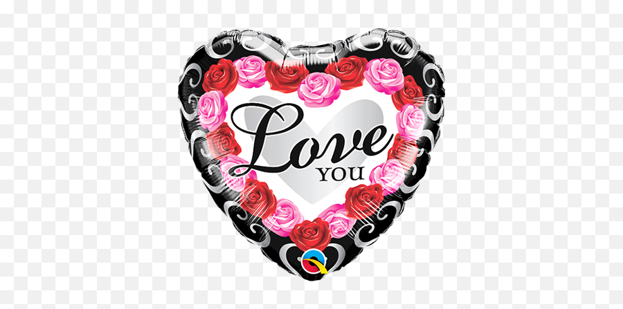 Love You Red Rose Frame Foil Balloon - Love Rozen Emoji,Red Balloon Emoji
