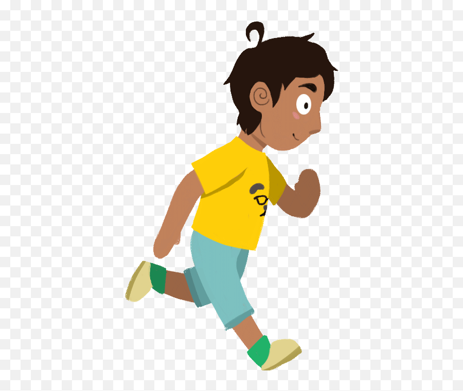 Cartoon Boy Running Gif Clipart - Kids Run Gif Emoji,Running Boy Emoji