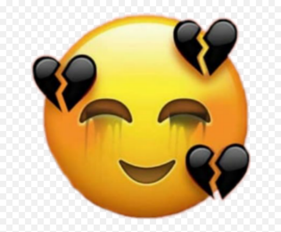 Emoji Iphone Cry Black Tumblr Beautiful - Sad Broken Heart Emoji,Iphone Emojis