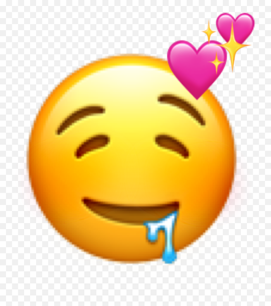 Freetoedit Drool Emoji Hearts Iphone - Sabber Emoji,Drooling Emoji Png