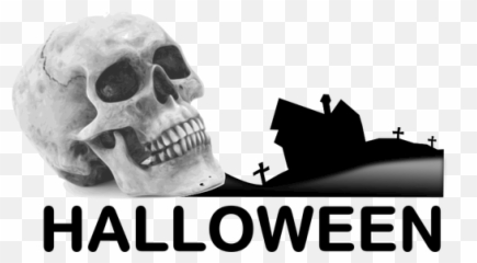 Scenery With Skull Vector Drawing - Desen Halloween Craniu Emoji