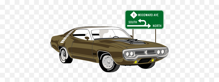 Muscle Car Detroit - Grey Roadrunner Car Vector Emoji,Emoji Guide