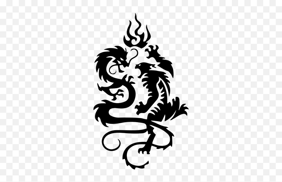 Draghi Che Combattono - Yin Yang Dragon Tiger Tribal Emoji,Dragon Emoji