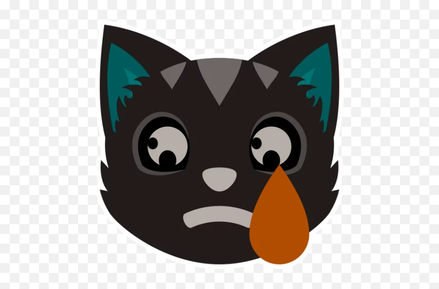 Telegram Sticker 6 From Collection Inverse Emoji - Black Cat,Black Cat Emoji