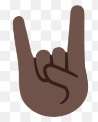 Dark Skin Tone Emoji - Transparent Background Rock Hand Emoji,Rocker Emoji