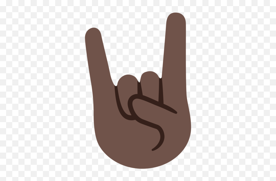 Dark Skin Tone Emoji - Transparent Background Rock Hand Emoji,Rocker Emoji