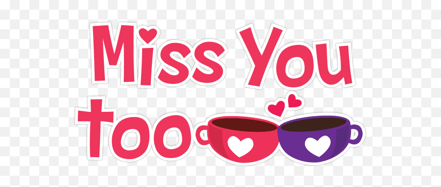 Love Stickers For Facebook And Social - Miss You Too Clipart Emoji,I Miss You Emoji Text