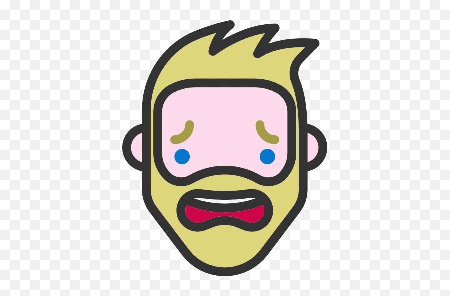 Faces People Hipster Frightened Beard Facial Hair - Desesperado Emoji,Frightened Emoji