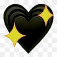 Download Hd Heart Black Blackheart Emoji Emojisticker - Sparkling