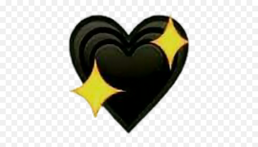 Download Hd Heart Black Blackheart Emoji Emojisticker - Black Sparkling Heart Emoji,Black Heart Emoji Png
