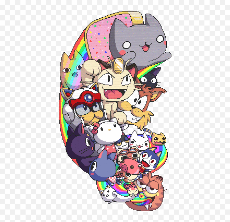 Rainbow Nyan Nyancat Cat Sticker By Dragaypultu200d - Famous Internet Cats Cartoon Emoji,Nyan Cat Emoji
