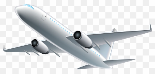 Blue Transparent Background Airplane Clipart - Cartoon Emoji