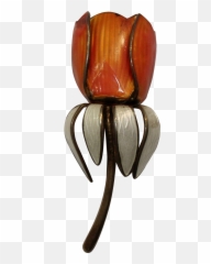 Vintage Norwegian Enamel Tulip Brooch jewelry - Antique Emoji