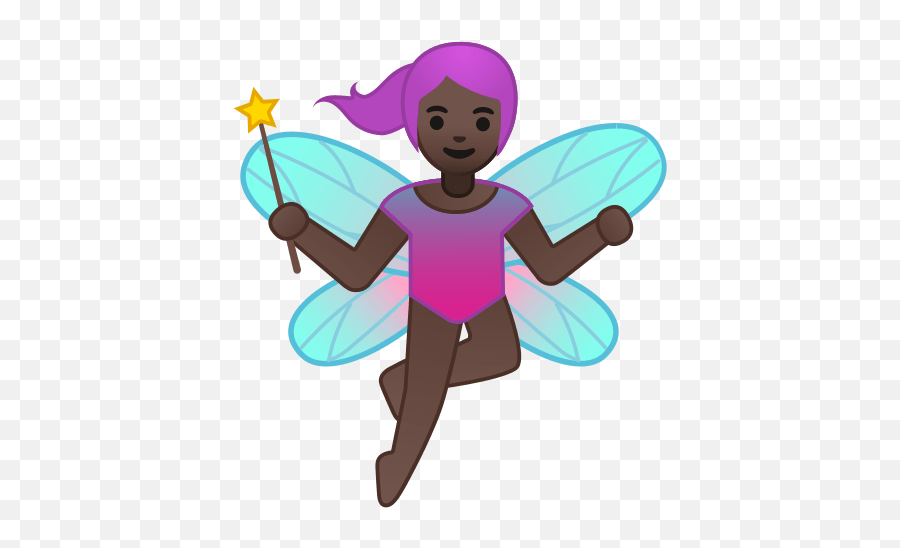 Woman Fairy Emoji With Dark Skin Tone Meaning And - Emoji Png Transparent Fairy,Fairy Emoji