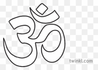 Hindu Om Symbol Emoji Newsroom Ks2 Black And White Rgb - Mitochondria Black And White,Om Emoji