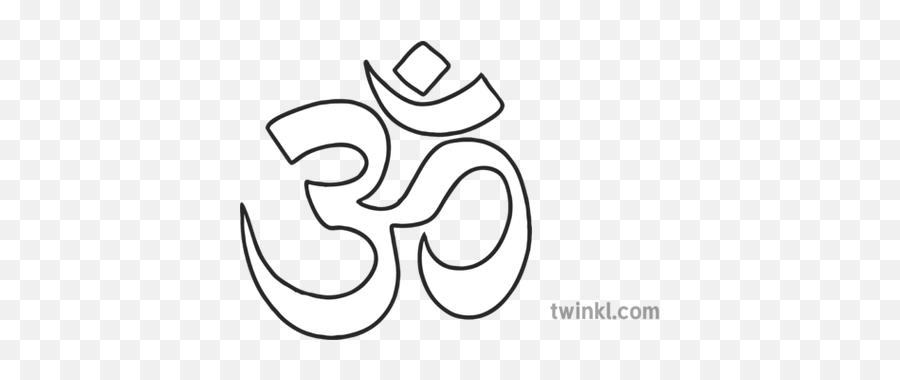 Hindu Om Symbol Emoji Newsroom Ks2 Black And White Rgb - Mitochondria Black And White,Om Emoji