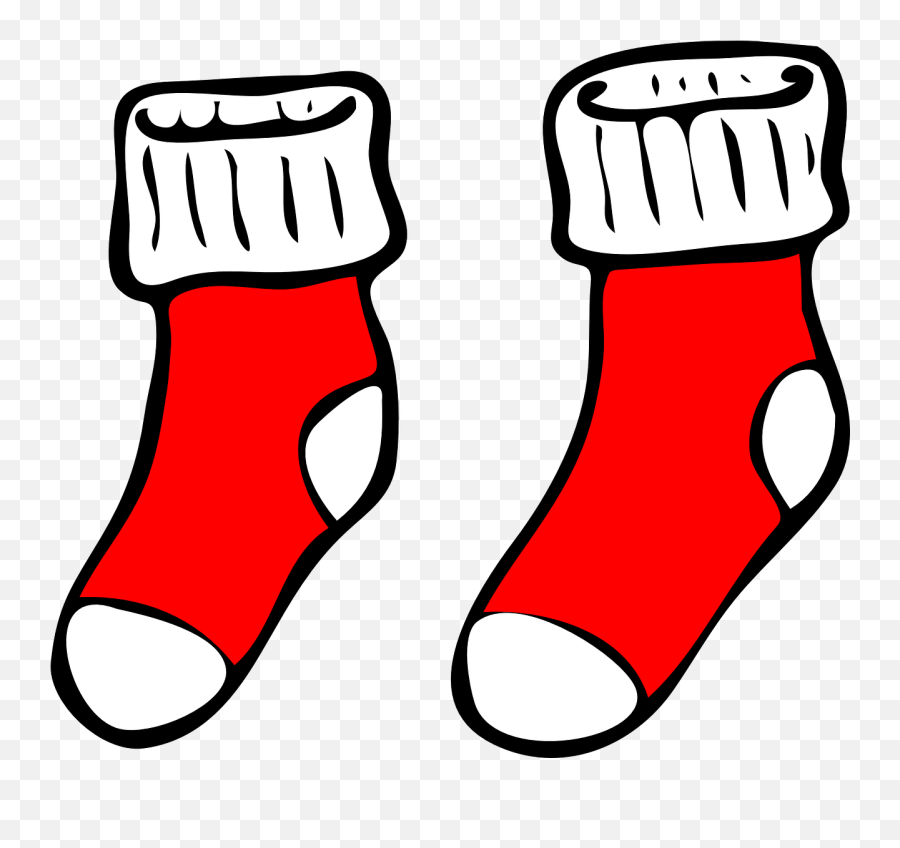 Socks Red Christmas Pair Santa Claus - Socks Clipart Png Emoji,Emoji Clothes At Rainbow