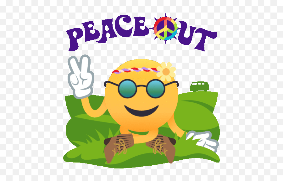 Peace Out Smiley Guy Gif - Happy Emoji,Relaxed Emoji