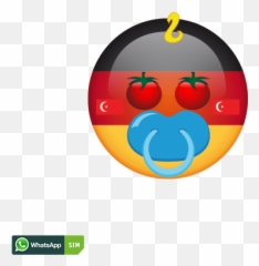 Lustiges Emoji Mit Türkei Flaggen Makeup Und Schnuller - Dot,Hugs Emoji Android
