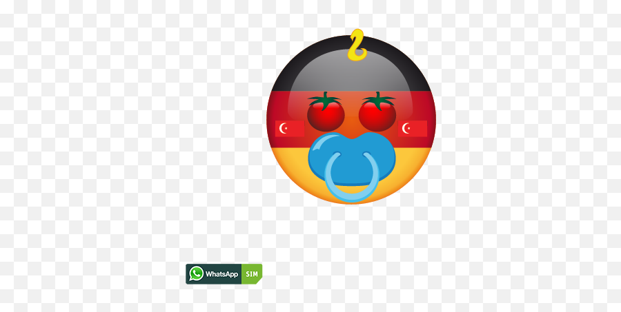 Lustiges Emoji Mit Türkei Flaggen Makeup Und Schnuller - Dot,Hugs Emoji Android