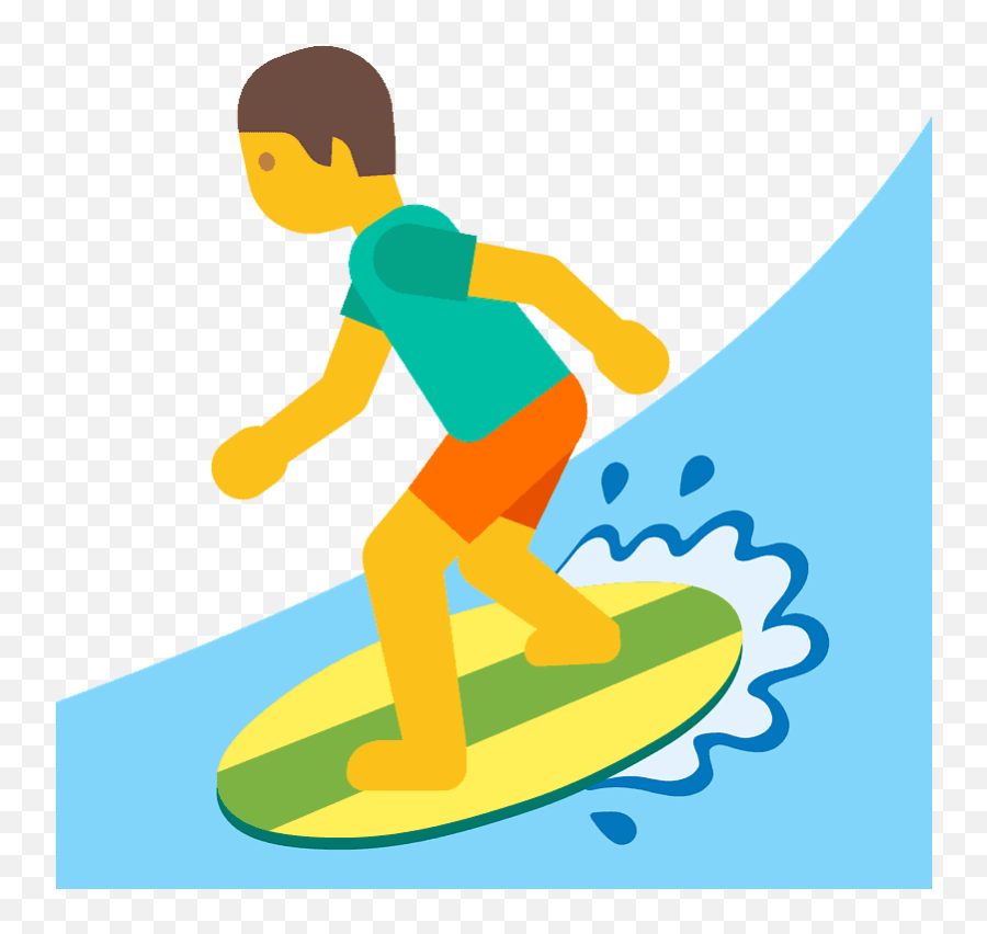 Person Surfing Emoji Clipart - Emoji Surf,Surfing Emoji