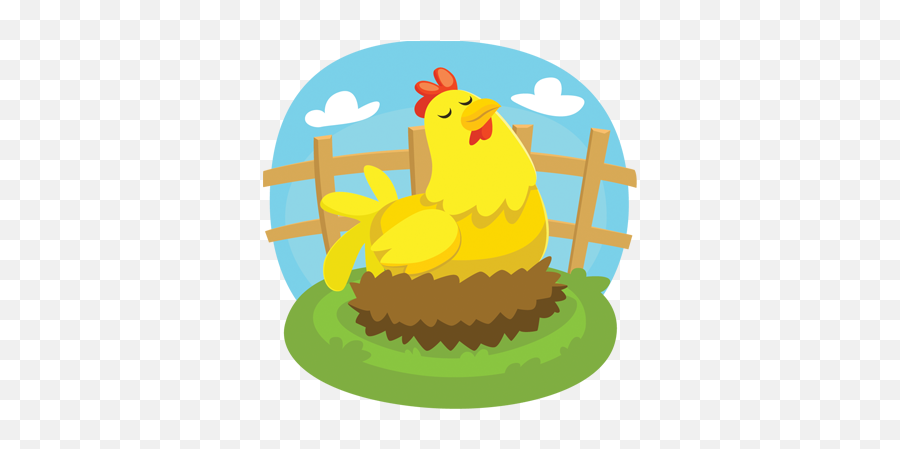 Laying Hen Sticker - Gallina En Nido Dibujo Emoji,Hen Emoji