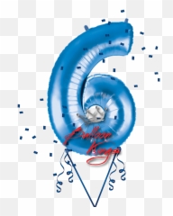 Blue Number 6 - Balloon Number 6 Blue Png Emoji,10 Umbrella Emoji