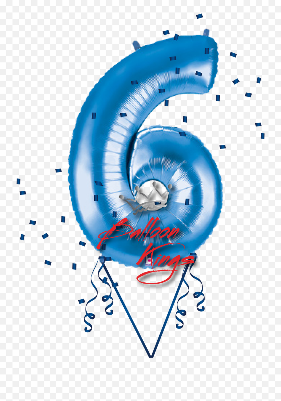 Blue Number 6 - Balloon Number 6 Blue Png Emoji,10 Umbrella Emoji