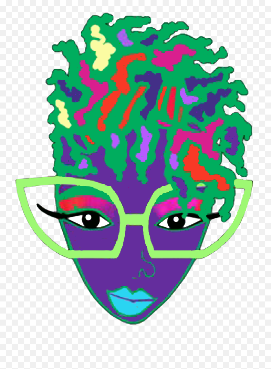 Afro Natural Hair Locs Colorful Tagged - Clip Art Emoji,Natural Hair Emoji