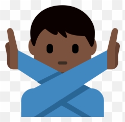 Twemoji2 1f645 - Black Man No Emoji,Boy Emoji Png