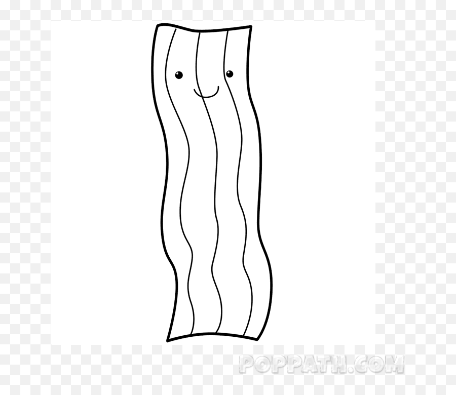 How To Draw Cute Kawaii Bacon - Draw Bacon Step By Step Emoji,Eyes Squiggly Lines Emoji