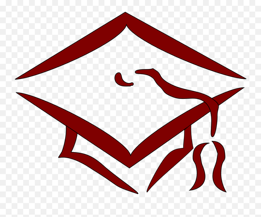 Graduation Hat Red - Graduation Cap Clip Art Emoji,Cap And Gown Emoji