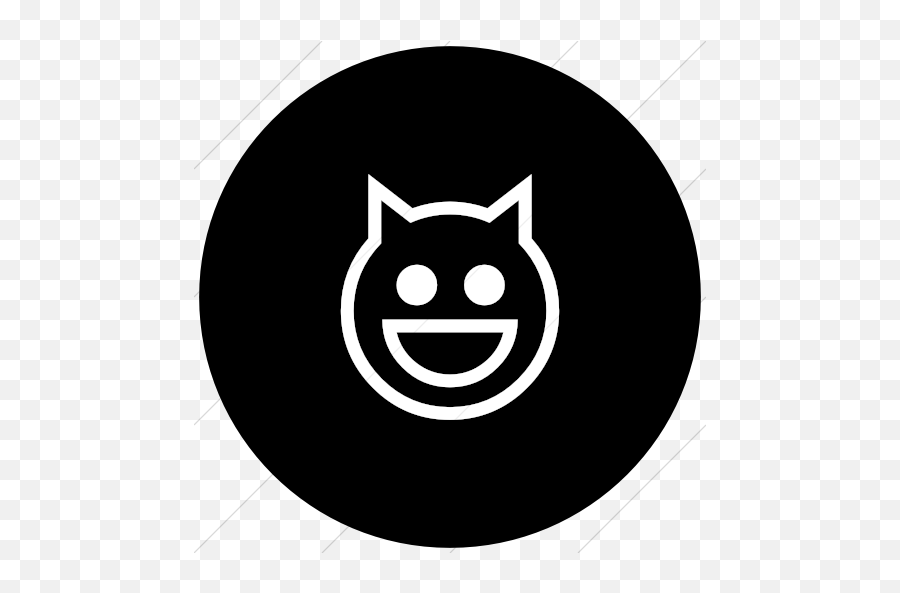 Iconsetc Flat Circle White - Circle Emoji,Cat Face Emoticon