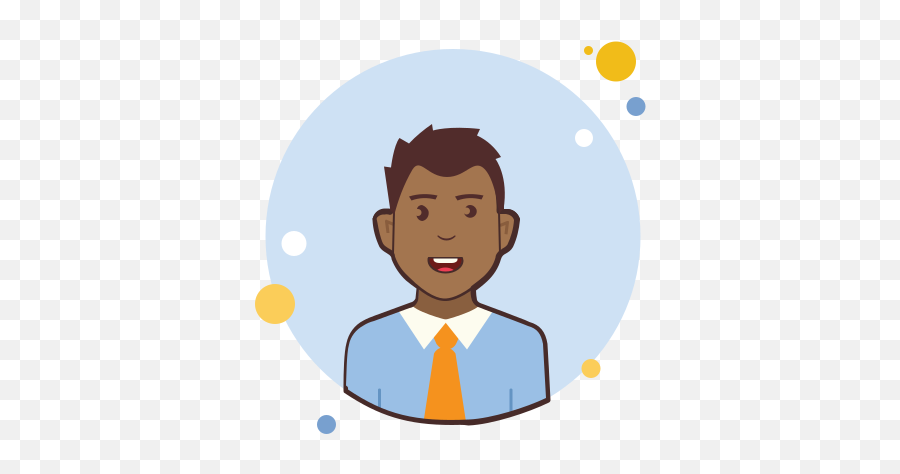 Man In Orange Tie And Blue Shirt Icon - Necktie Emoji,Emoji Outfit For Men