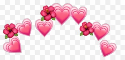 Red Pink Heart Crown Emoji Aesthetic Flower Flowers Hea - Hearts Over Head Emoji,Flower Crown Emoji