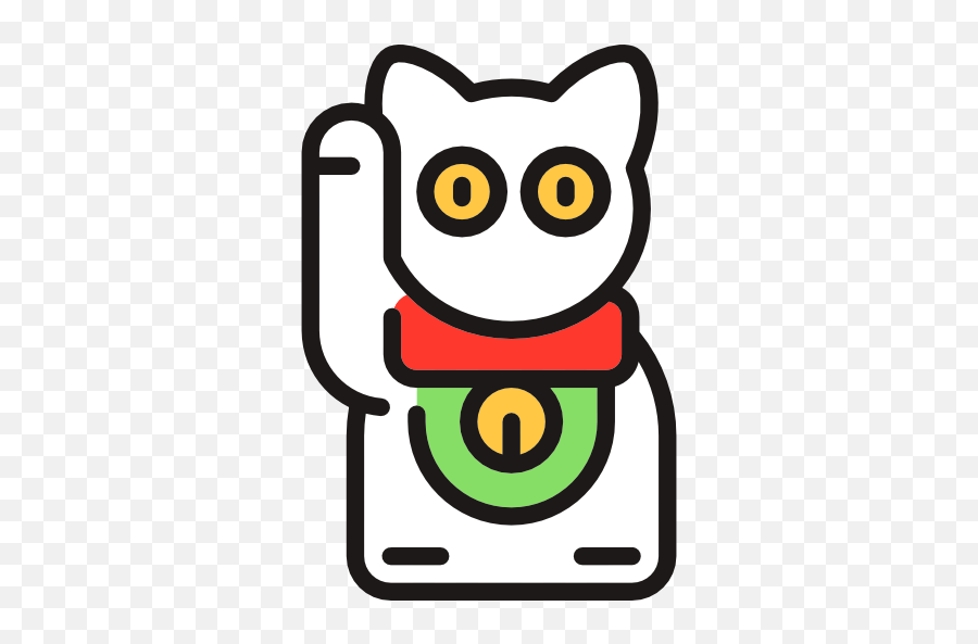 Gato Chino De La Suerte - Manekineko Icon Emoji,Emoticonos Gratis
